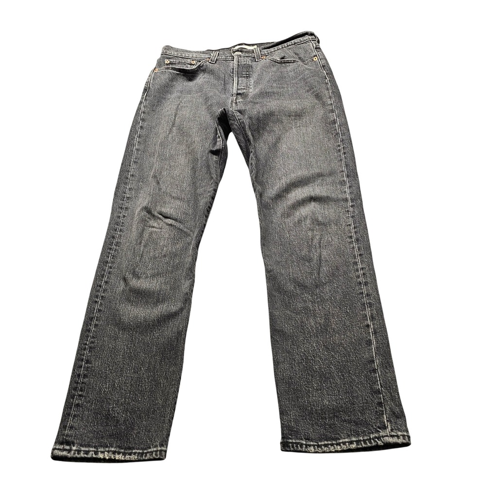 Levis Wedgie Straight Jeans Womens 29 Charcoal Gray Denim High Rise Button Fly
